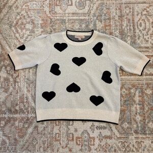 Cozy philosophy heart short sleeve sweater size xl